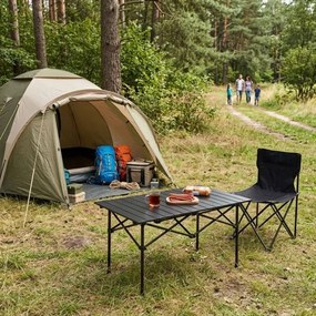 Skladací turistický, kempingový stolík - čierny stolík na piknik Šírka: 55 cm | Dĺžka: 95 cm