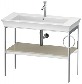 DURAVIT White Tulip samostatne stojaci kovový podstavec pod umývadlo, 1 polica + 1 držiak na uterák vpravo, 984 x 450 x 760 mm, taupe vysoký lesk, WT4544RH3H3