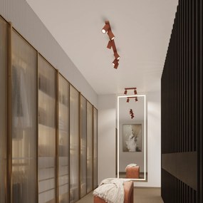 Bodové svietidlo Karbon, 1x okrovo červené kovové tienidlo, (možnosť polohovania), vypínač