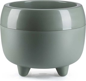 PLASTOVÝ KVETINÁČ BOTANICA SADA 2KS 30X24 CM+23X18,5 CM ZELENÁ