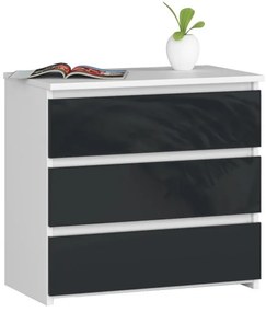 Nočný stolík CL3 60 cm biely / grafitový, lesk