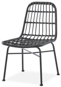 Záhradná stolička K401 - čierna / sivá