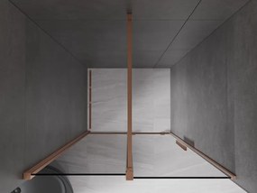 Mexen Velar, posuvné sprchové dvere do otvoru 90 cm, 8mm šedé sklo, medená matná, 871-090-000-41-65