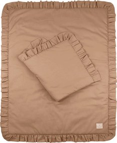 Sada do postieľok s volánom čokoládová 80x100cm