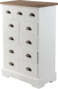 Komoda Brighton 11 zásuviek white&natural