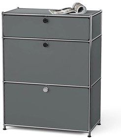 Komoda Kovová komoda »CN3« so zásuvkou a výklopnými priečinkami, sivá