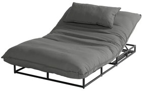 Tmavosivé kovovo-polstrované záhradné ležadlo Emma – Hartman