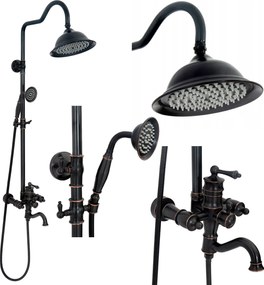 Rea Vintage - sprchový set s vaňovým výtokom, čierna, REA-P2367