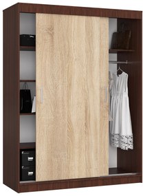 Šatníková skriňa Cosimo  (wenge + dub sonoma). Vlastná spoľahlivá doprava až k Vám domov. 1069441