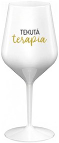 TEKUTÁ TERAPIA - biely nerozbitný pohár na víno 470 ml