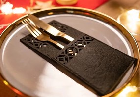 Vianočný obal na príbory KF357-4B čierny