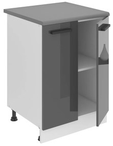 Kuchynská skrinka Belini Premium Full Version spodná 60 cm šedý lesk s pracovnou doskou