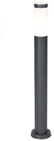 Antracitovo šedý stĺpikový svietidlo 80 cm IP44 opál - Rox