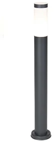 Antracitovo šedý stĺpikový svietidlo 80 cm IP44 opál - Rox