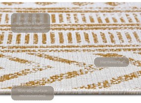 Okrovožlto-biely vonkajší koberec 80x150 cm Biri – NORTHRUGS