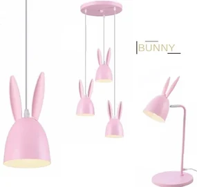 ACA DECOR Detská stolná lampička BUNNY - Zajačik max. 40W/E27/230V/IP20, ružová