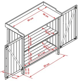 Habau Záhradná skriňa s pracovnou plochou (prírodná)  (100271514)