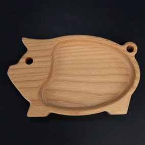 AMADEA Drevená miska v tvare ošípanej, masívne drevo, rozmer 20x12,50x2 cm