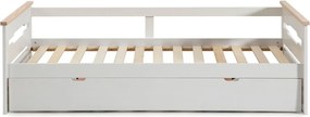 Biela detská posteľ z borovicového dreva s výsuvným lôžkom 90x190 cm Elisa - Marckeric