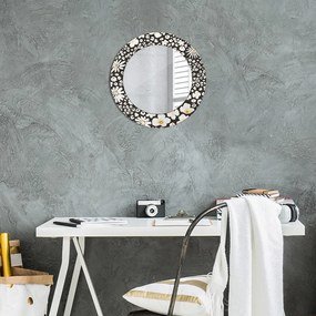 Okrúhle dekoračné zrkadlo s motívom Slonovina stokrota fi 50 cm