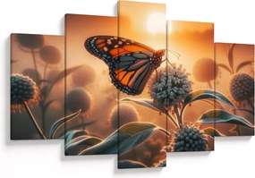 Obraz – Motýľ v zapadajúcom slnku (150x105 cm)