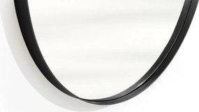 Toaletný stolík Nicole s čiernym zrkadlom 60 cm - biely mat / čierne nohy