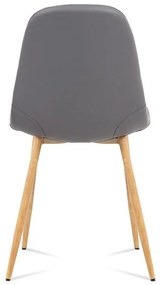 Autronic -  Jedálenská stolička CT-391 GREY2, šedá látka-ekokoža, kov buk
