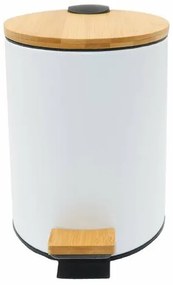 AQUALINE BI006 Bambus odpadkový kôš okrúhly 3 l, biela