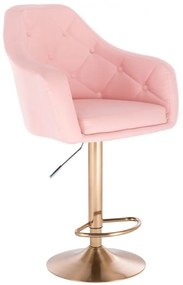 LuxuryForm Barová stolička ANDORA na zlatom tanieri - ružová
