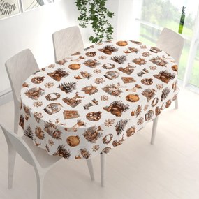 Biante Bavlnený oválny obrus Sandra SA-543 Vianočná atmosféra 50x100 cm