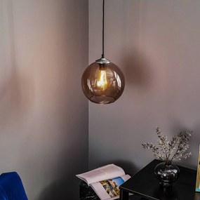Závesná lampa Ball tienidlo guľa dymová sivá Ø25cm