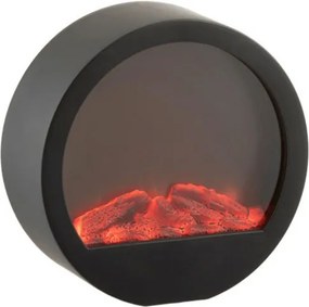 LED dekorácia okrúhly krb COZY WARM 35x34,5 cm, čierny