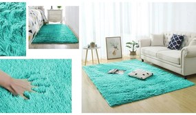 TZ Tyrkysový obdĺžnikový shaggy koberec Lana Rozmer: 60x120