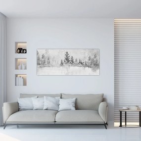 Obraz - Jelene pri jazere (120x50 cm)