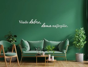 drevko Dekorácia na stenu Všade dobre, doma najlepšie Rozmer obrazu: 13,5 x 76 cm, Farba dekorácie: Čierna