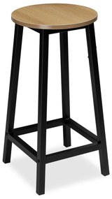 Barová židle FLINT modern oak/černá