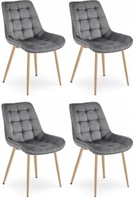 Sivá zamatová stolička BERA