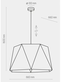 Luster na lanku IVO 1xE27/25W/230V čierna/zlatá
