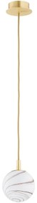Argon 8450 - Luster na lanku ALMIROS 1xE14/7W/230V pr. 12 cm alabaster zlatá