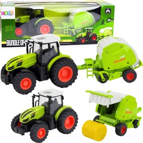 LEAN Toys Poľnohospodársky traktor s diaľkovým ovládaním RC s lisom na balíky 1:24