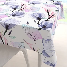Biante Bavlnený štvorcový obrus Sandra SA-333 Veľké kvety magnólie a kaly 150x150 cm
