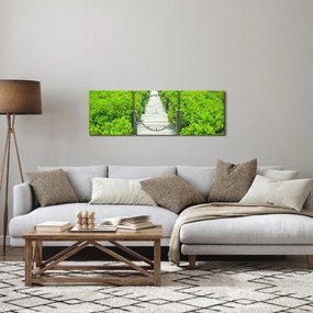 Obraz - drevený chodník (s hodinami) (90x30 cm)