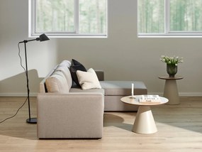 BOSCO Prírodný dub / béžová noha (Kašmír) – OKRÚHLY KÁVOVÝ STOLÍK 65 cm, KONFERENČNÝ STOLÍK DO OBÝVAČKY, DYHA