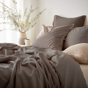 SATÉNOVÉ OBLIEČKY SATINLOVE CLASSIC 180X200 CM, 2KS 70X80 CM TMAVOBÉŽOVÉ
