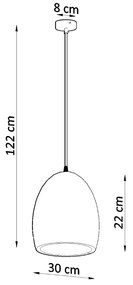 Závesné svietidlo Flaviusz, 1x biele keramické tienidlo