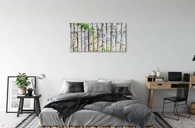 Sklenený obraz brezové lístie 140x70 cm