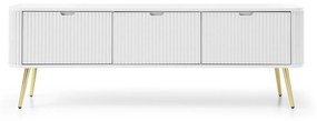 TV STOLIK BELLISSA BIELY + ZLATÉ NOŽIČKY 168 cm