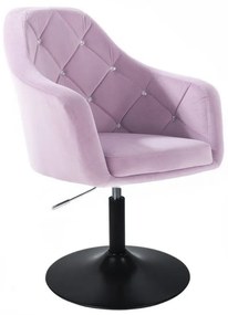 LuxuryForm DESIGN Kreslo ROMA VELUR na čiernom tanieri - levanduľa