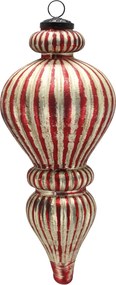 Vianočná veľká červená champagne sklenená ozdoba Ornament – Ø 13*30 cm