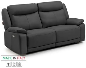 Kožená pohovka CONTINENTAL s elektrickou funkciou relax 2P, elektrické, čierna (nero 308)